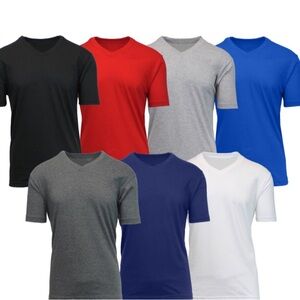 5 Pack Men's S/S V-Neck Classic Tee - XL